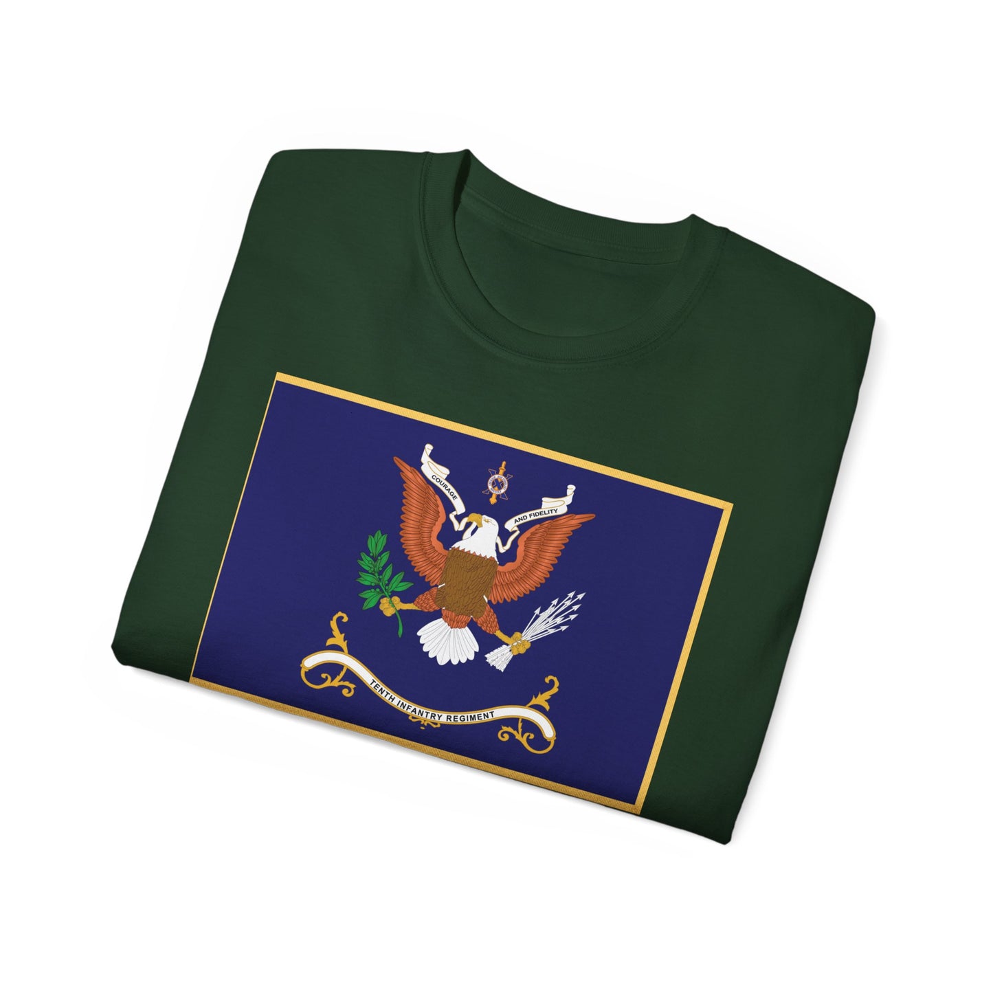 Unisex Ultra Cotton Tee - Regimental Colors  - 10th Infantry Regiment  X 300