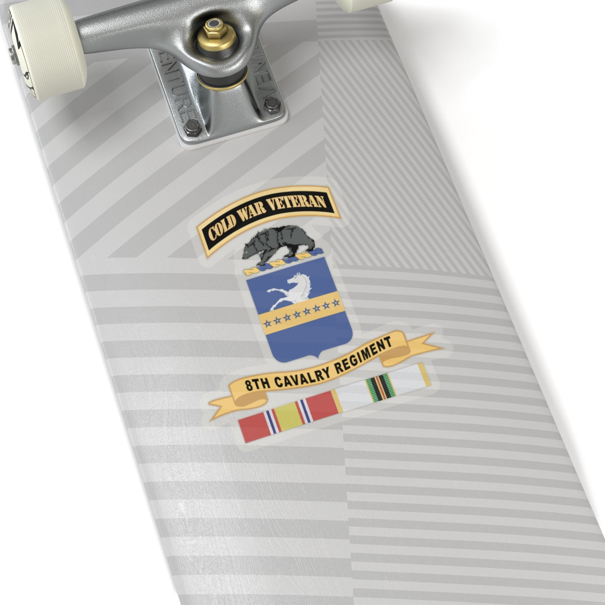 Kiss-Cut Stickers - Army - 8th Cavalry Regiment w Br - Ribbon COLD WAR Vet Tab X 300