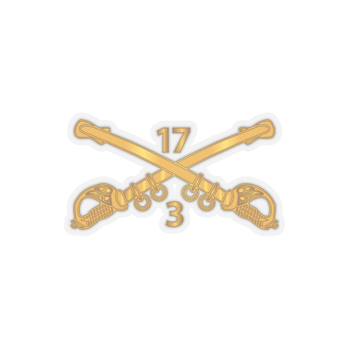 Kiss-Cut Stickers - Army - 3rd Squadron 17th Cavalry Regiment Branch wo Txt