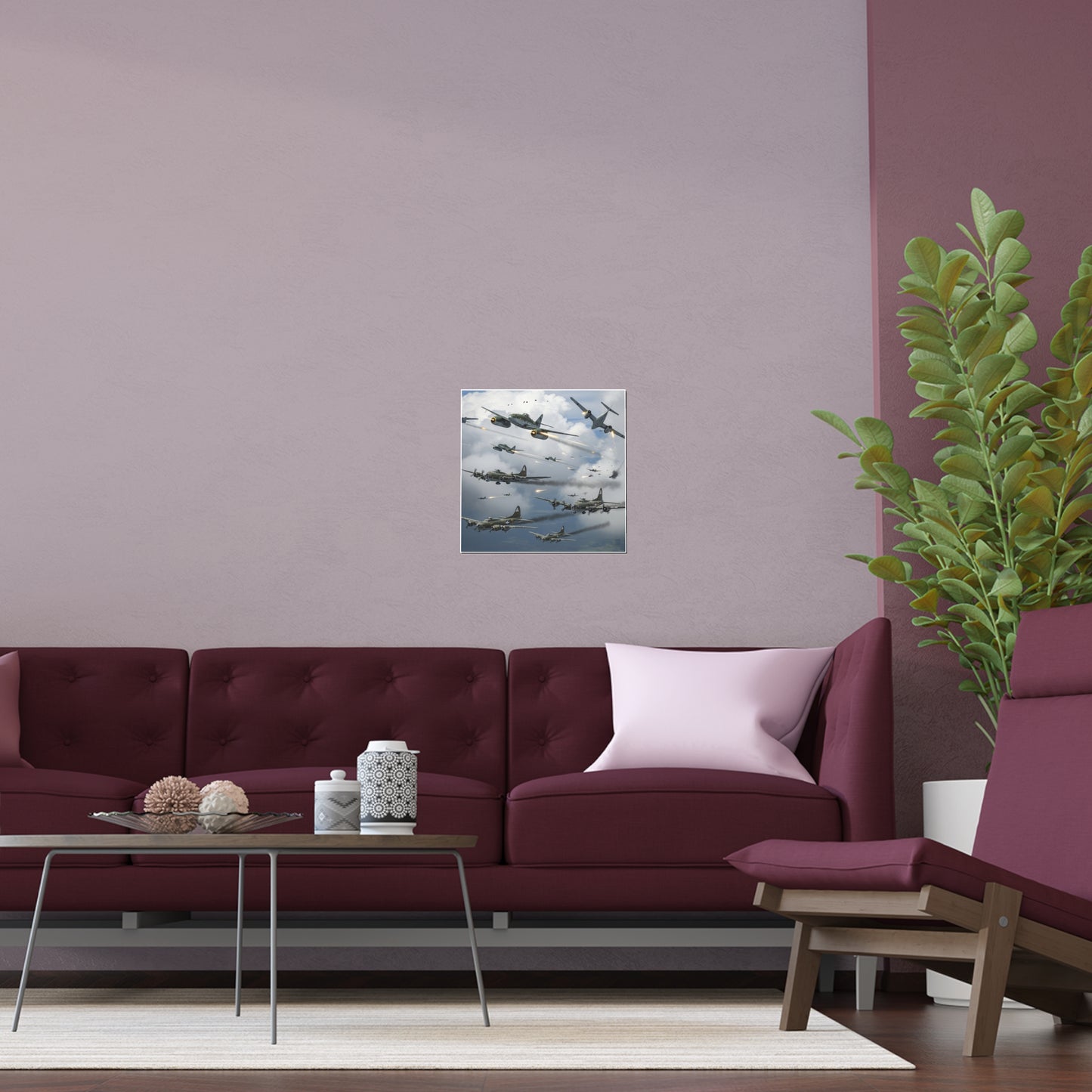 Indoor and Outdoor Silk Posters - German jet fighters attacking US bombing formations
