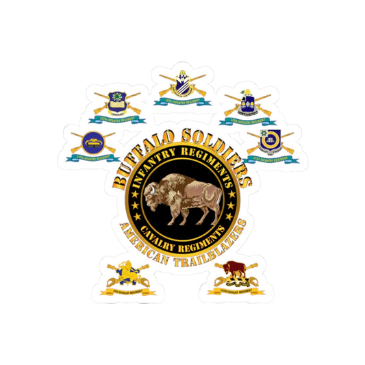 Kiss-Cut Stickers - Army - Buffalo Soldiers - Infantry - Cavalry Regiments - All DUIs