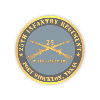 Kiss-Cut Stickers - Army - 25th Infantry Regiment - Fort Stockton, TX - Buffalo Soldiers w Inf Branch