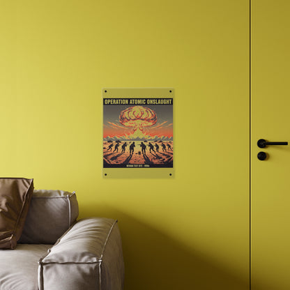 Acrylic Wall Art Panel - Atomic Testing in Nevada Desert Operation Fury - Toward the attack