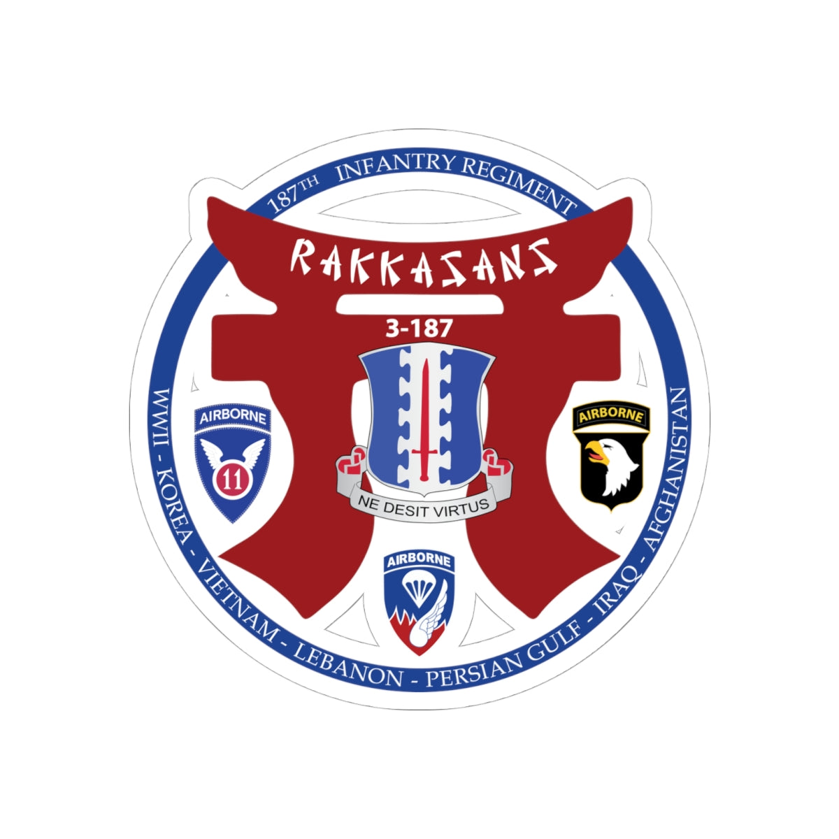 Kiss-Cut Stickers - 187th INF Regiment - Rakkasans - Special