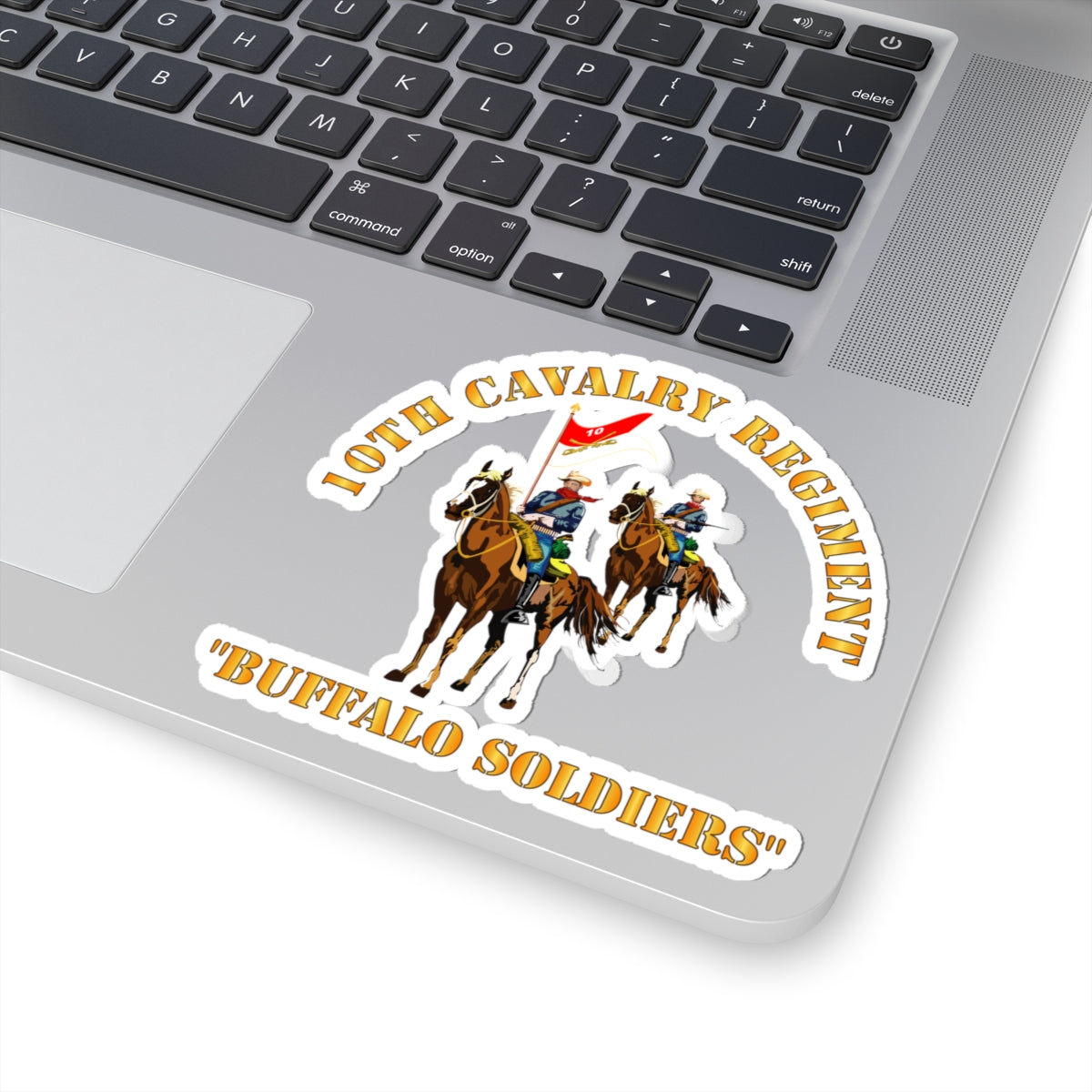 Kiss-Cut Stickers - Army - 10th Cavalry Regiment w Cavalrymen - Buffalo Soldiers