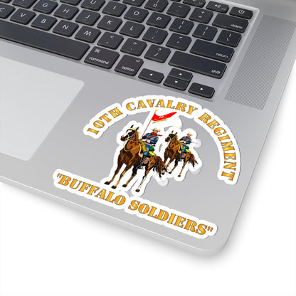 Kiss-Cut Stickers - Army - 10th Cavalry Regiment w Cavalrymen - Buffalo Soldiers