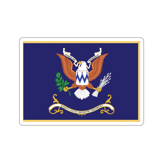 Kiss-Cut Stickers - Army - Regimental Colors - 86th Infantry Regiment  - COURAGE AND DEPENDABILITY Flag w Fringe X 300