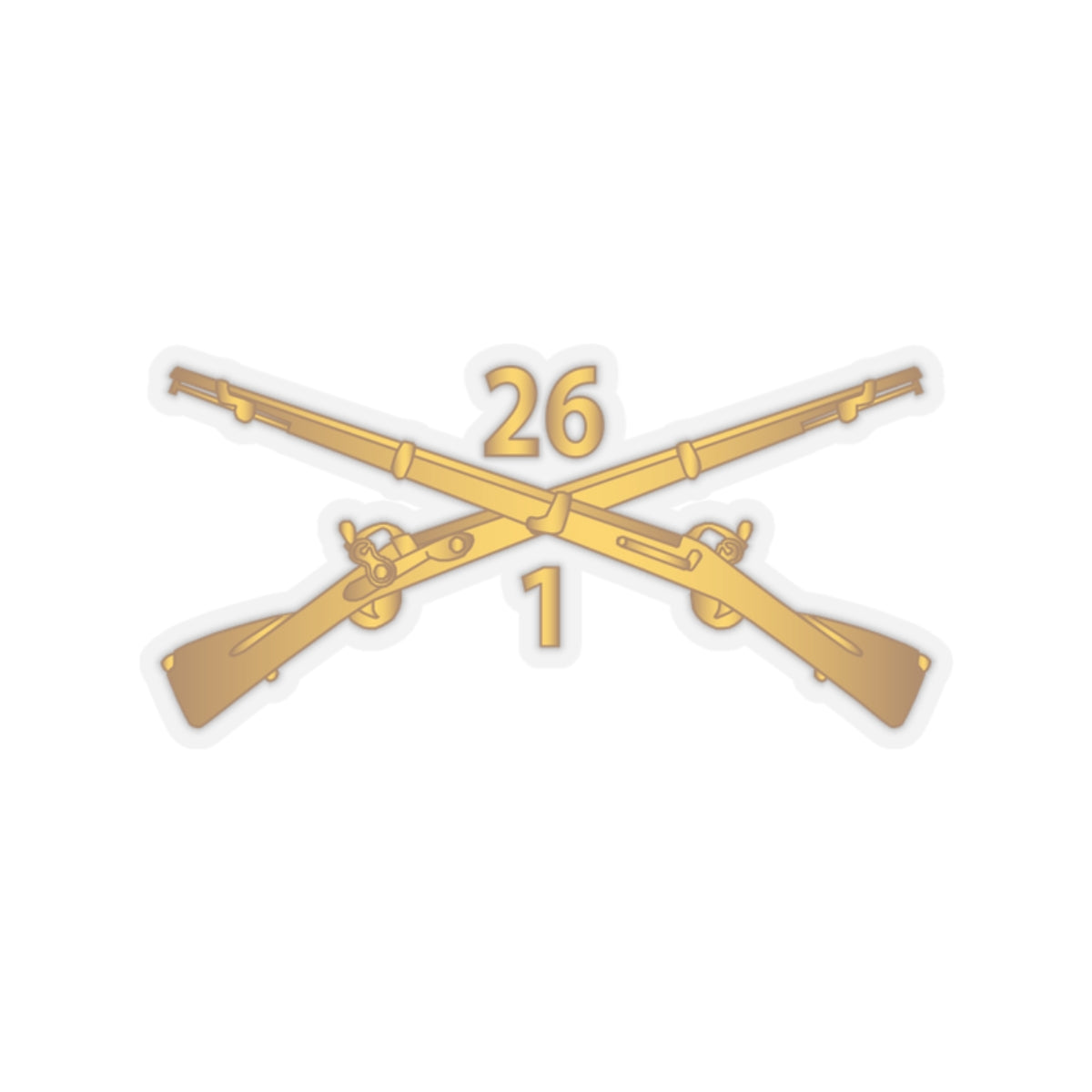 Kiss-Cut Stickers - Army - 1st Bn 26th Infantry Regiment - w Infantry Br wo Txt X 300