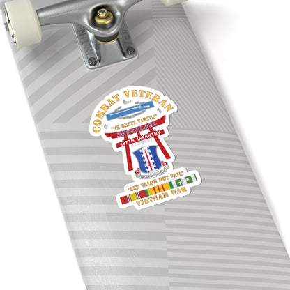 Kiss-Cut Stickers - Army - Combat Veteran - 187th Infantry Regiment - Torii, Rakkasans, Let Valor Not Fail, English, Latin w CIB w VN SVC X 300