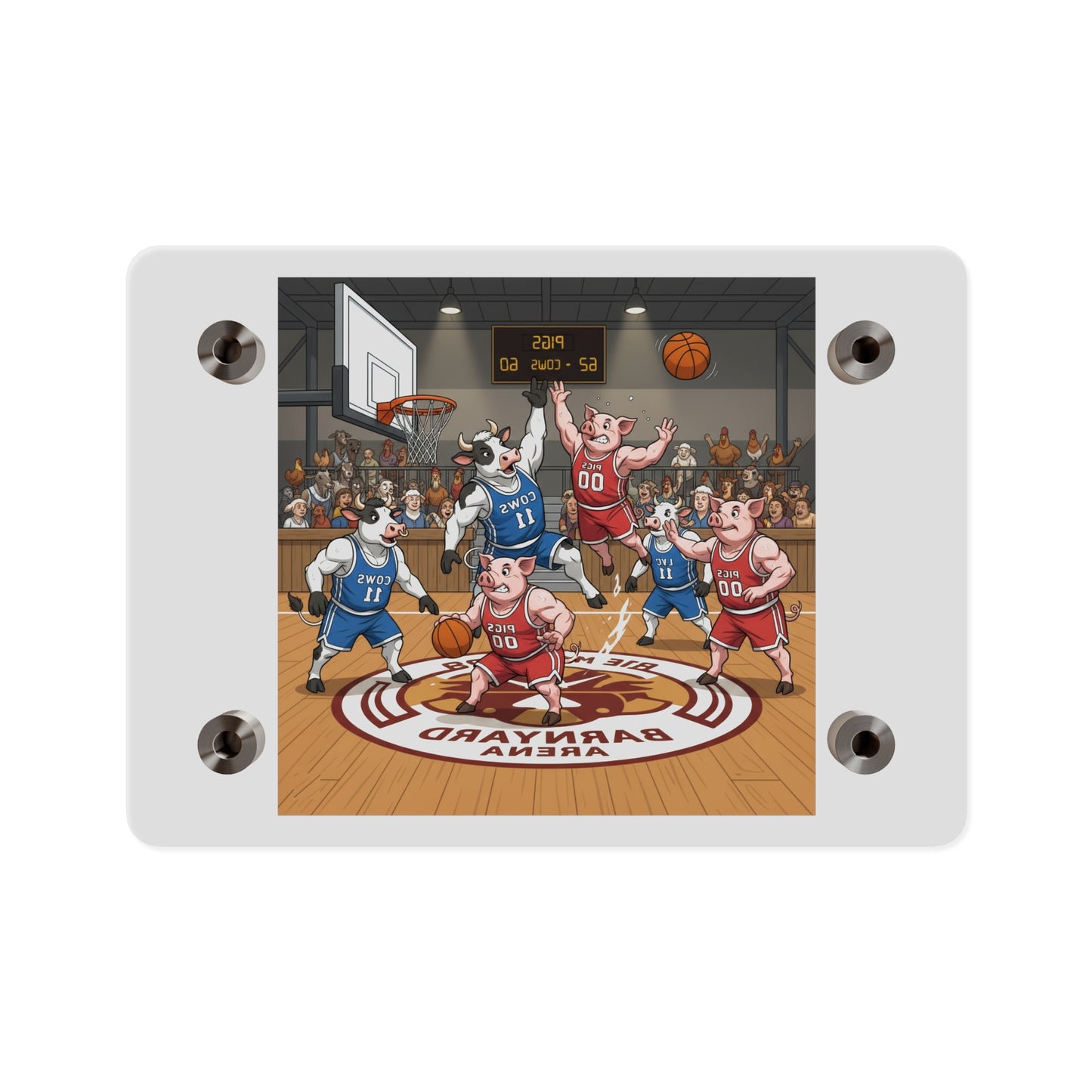 Acrylic Wall Art Panel - Pigs vs Cows