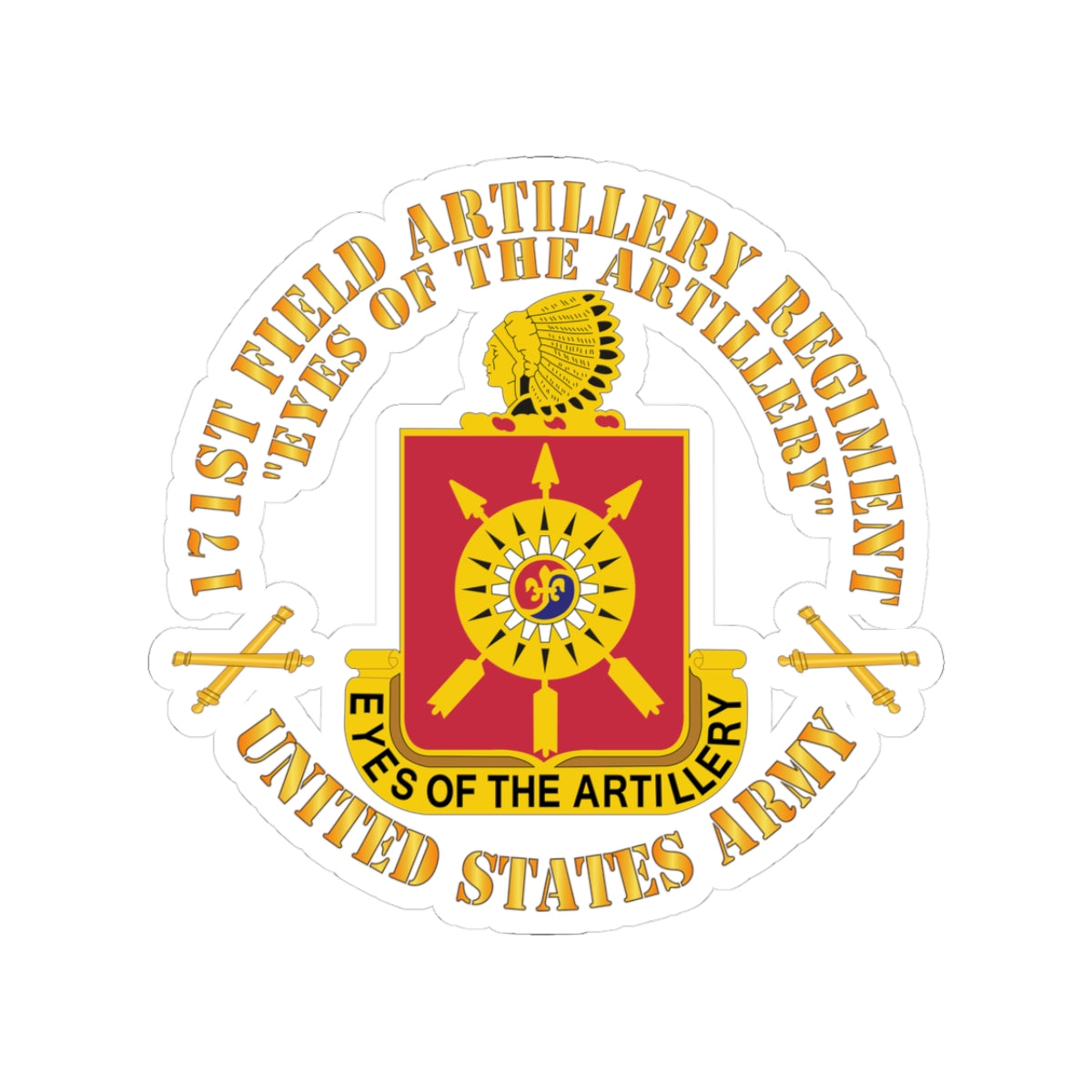 Kiss-Cut Stickers - Army - 171st Field Artillery Regiment - DUI  w FA Sep  X 300