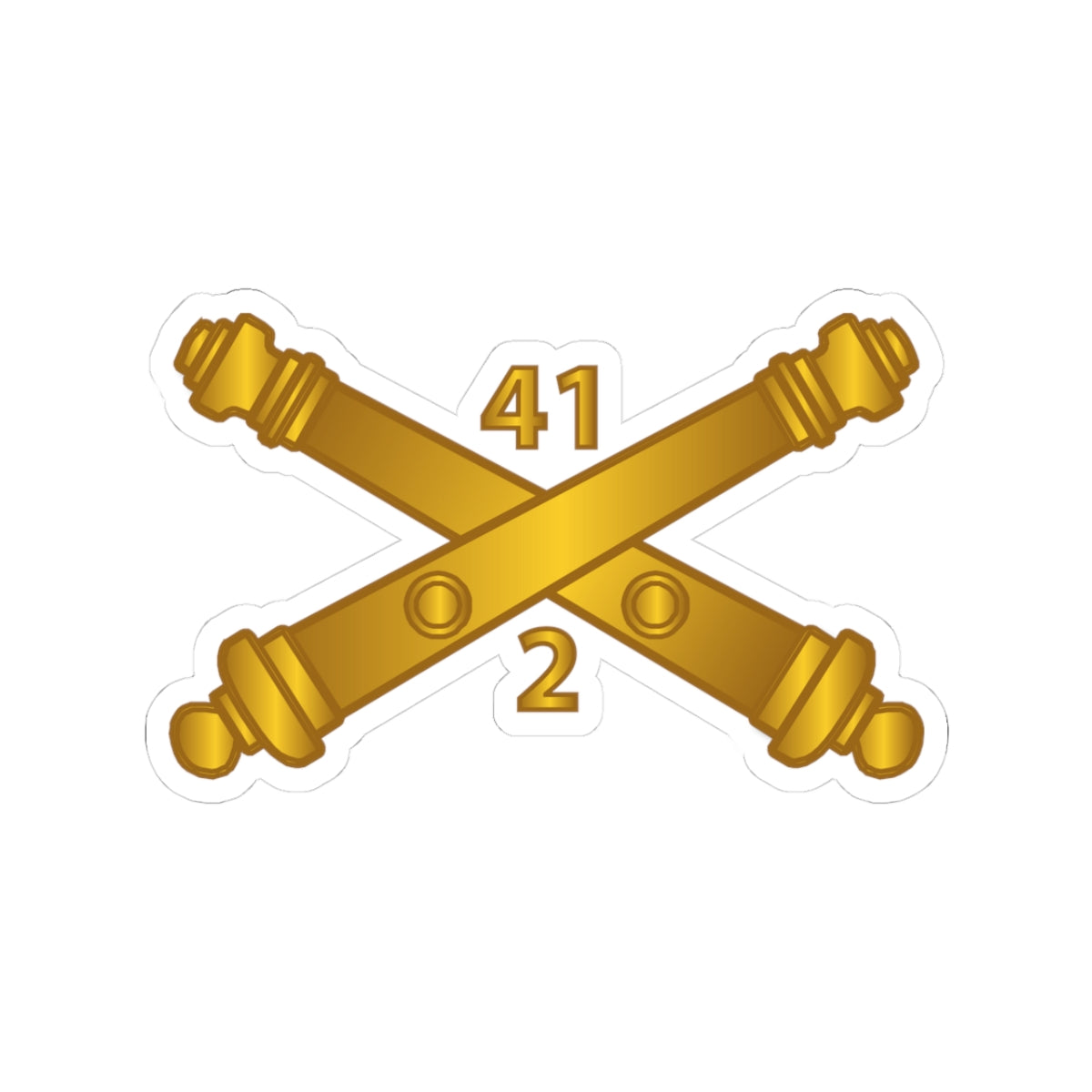 Kiss-Cut Stickers - Army - 2nd Bn 41st Artillery  w Branch X 300
