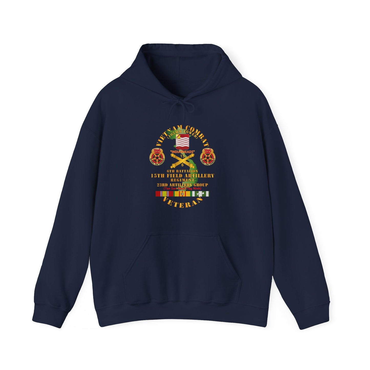 Unisex Heavy Blend™ Hooded Sweatshirt - Army - Vietnam Combat Vet - 6th Bn 15th Artillery - 23rd Artillery Group w105mm