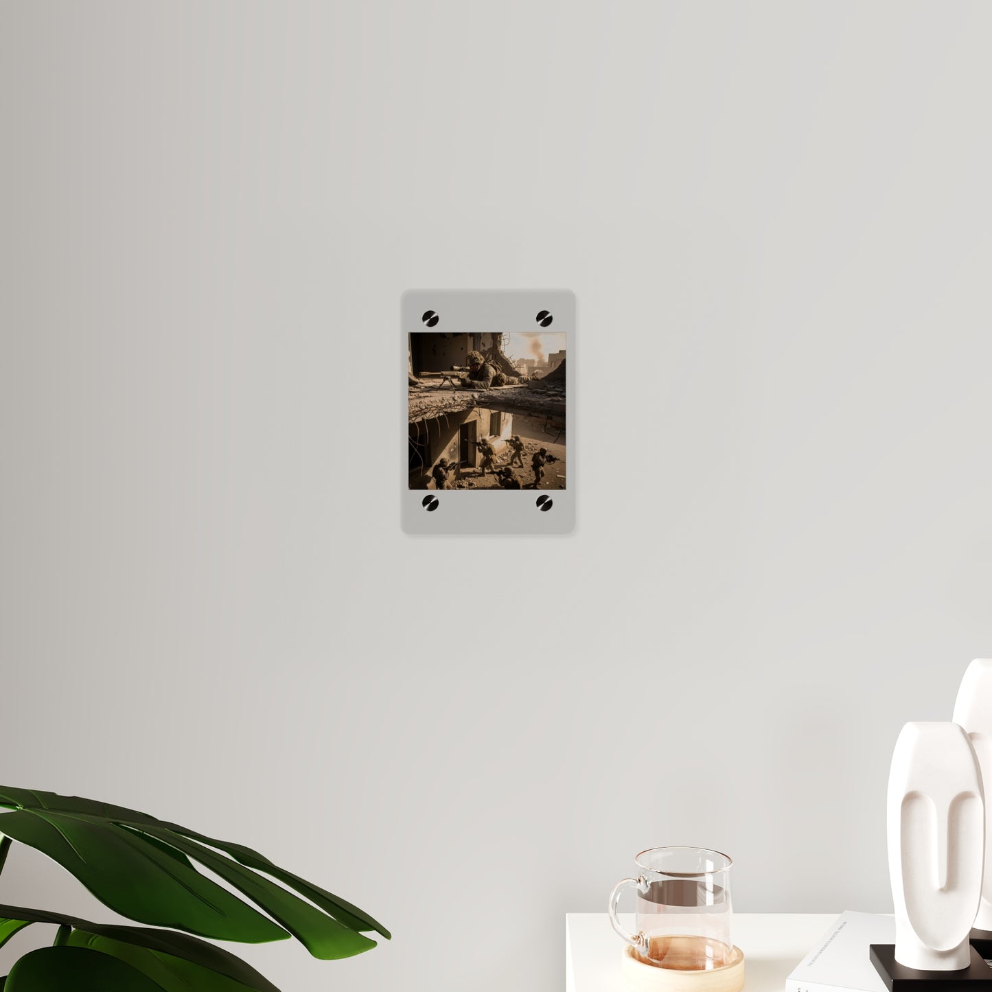 Acrylic Wall Art Panel - Marine Sniper Providing Overwatch for Breach Team