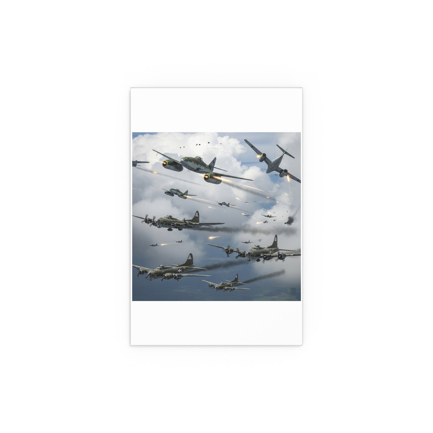 Indoor and Outdoor Silk Posters - German jet fighters attacking US bombing formations