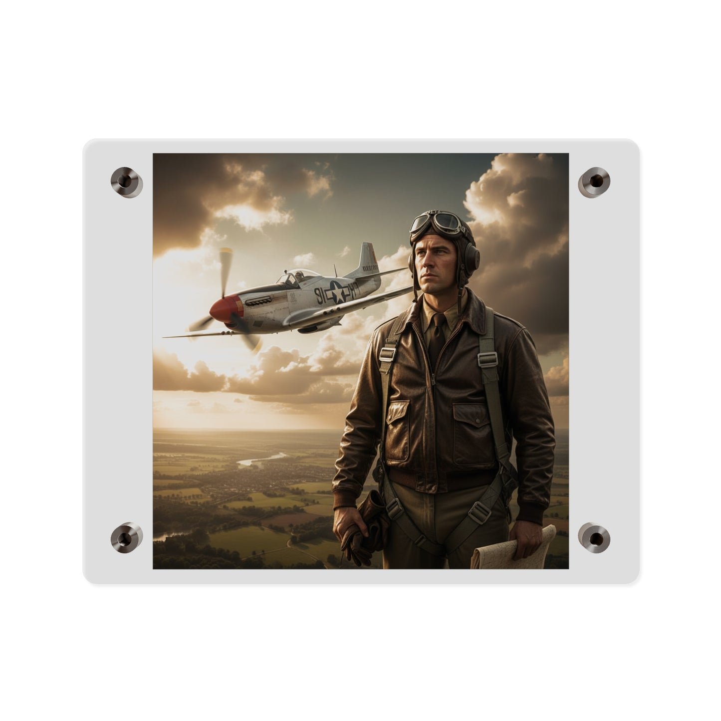 Acrylic Wall Art Panel - Army Air Corps Pilot