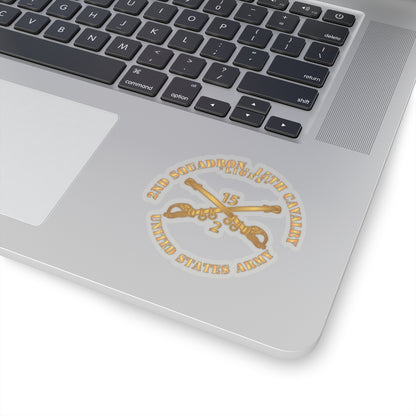Kiss-Cut Stickers - Army -  2nd Squadron, 15th Cavalry - Lions w Br