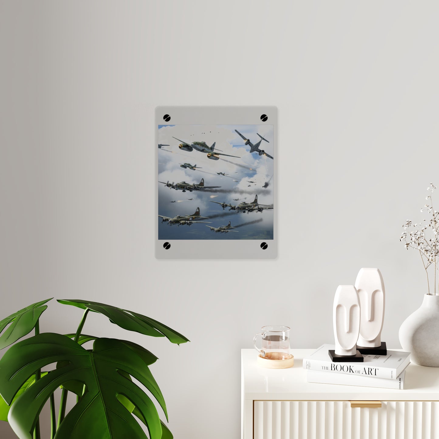 Acrylic Wall Art Panel - German jet fighters attacking US bombing formations