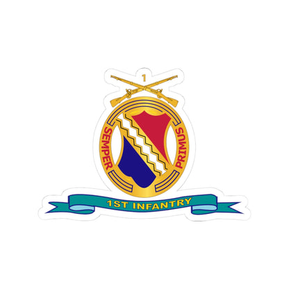Kiss-Cut Stickers - Army - 1st Infantry Regiment  w Br - Ribbon
