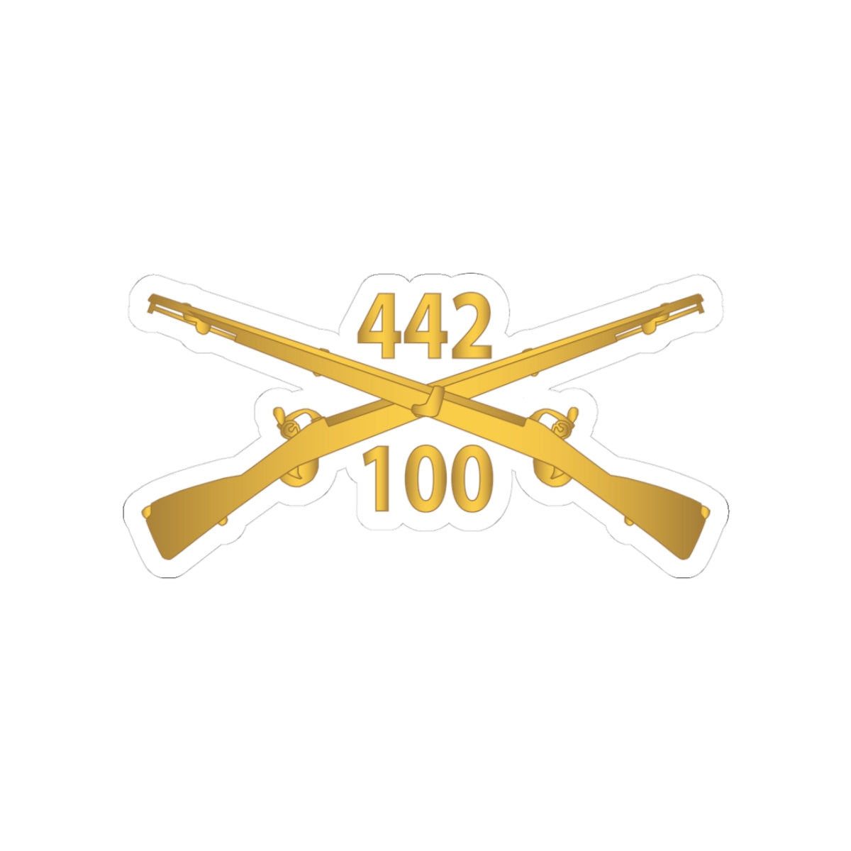 Kiss-Cut Stickers - Army - 100th Infantry Battalion, 442nd Infantry Regiment - wo Txt w Br X 300