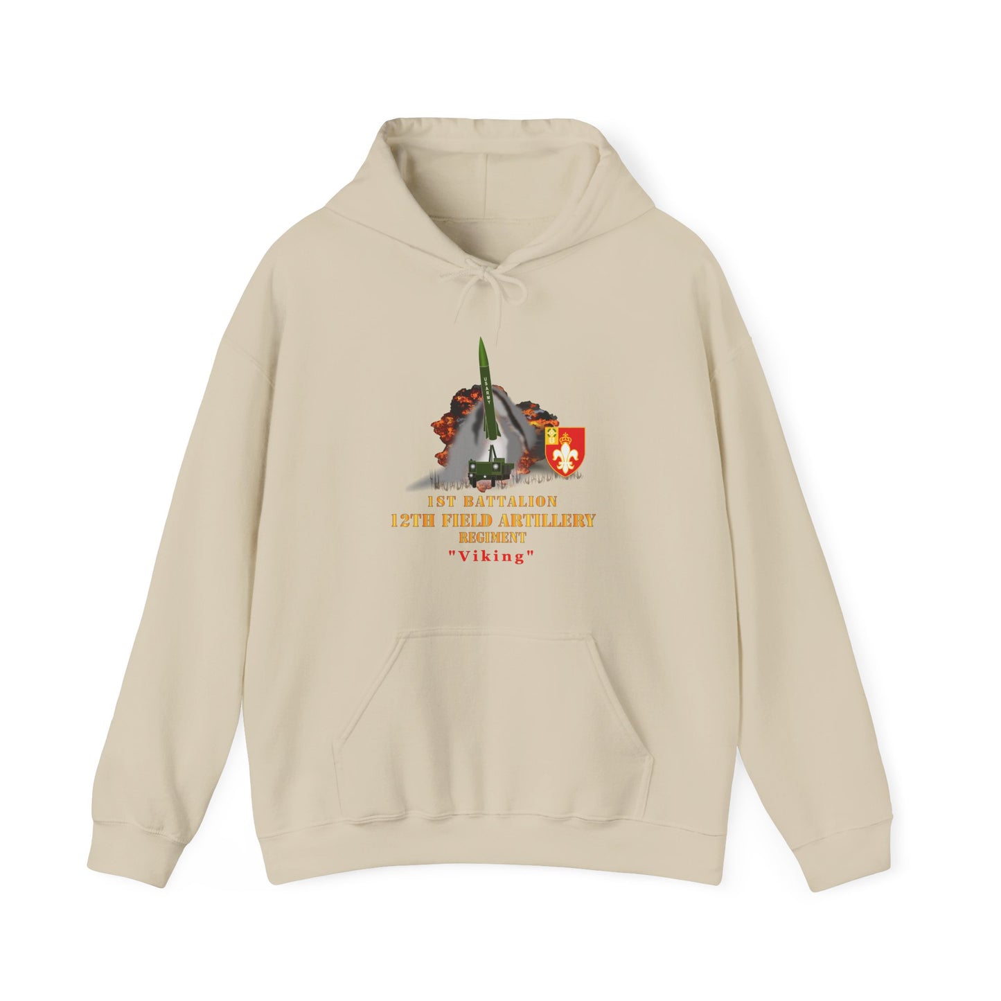Unisex Heavy Blend™ Hooded Sweatshirt - Army -  1st Bn, 12th FAR, Ft Sill, OK, MGM 52 - Lance  - Short X 300