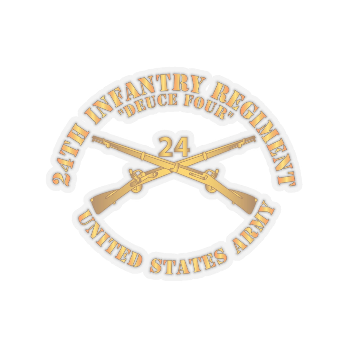 Kiss-Cut Stickers - Army - 24th Infantry Regiment - Deuce Four  - Branch Insignia