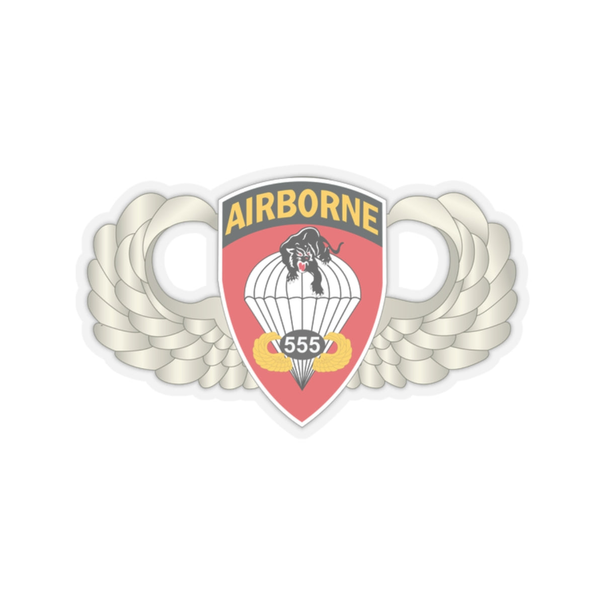 Airborne badge with wings on a white background