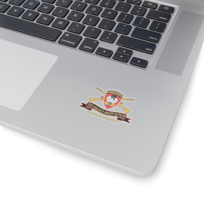 Kiss-Cut Stickers - Army - 555th Parachute Infantry Battalion - SSI - Black - Red Buffalo Soldiers w Br - Rib