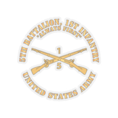 Kiss-Cut Stickers - Army - 5th Battalion, 1st Infantry Regiment Branch - Always First - US Army X 300