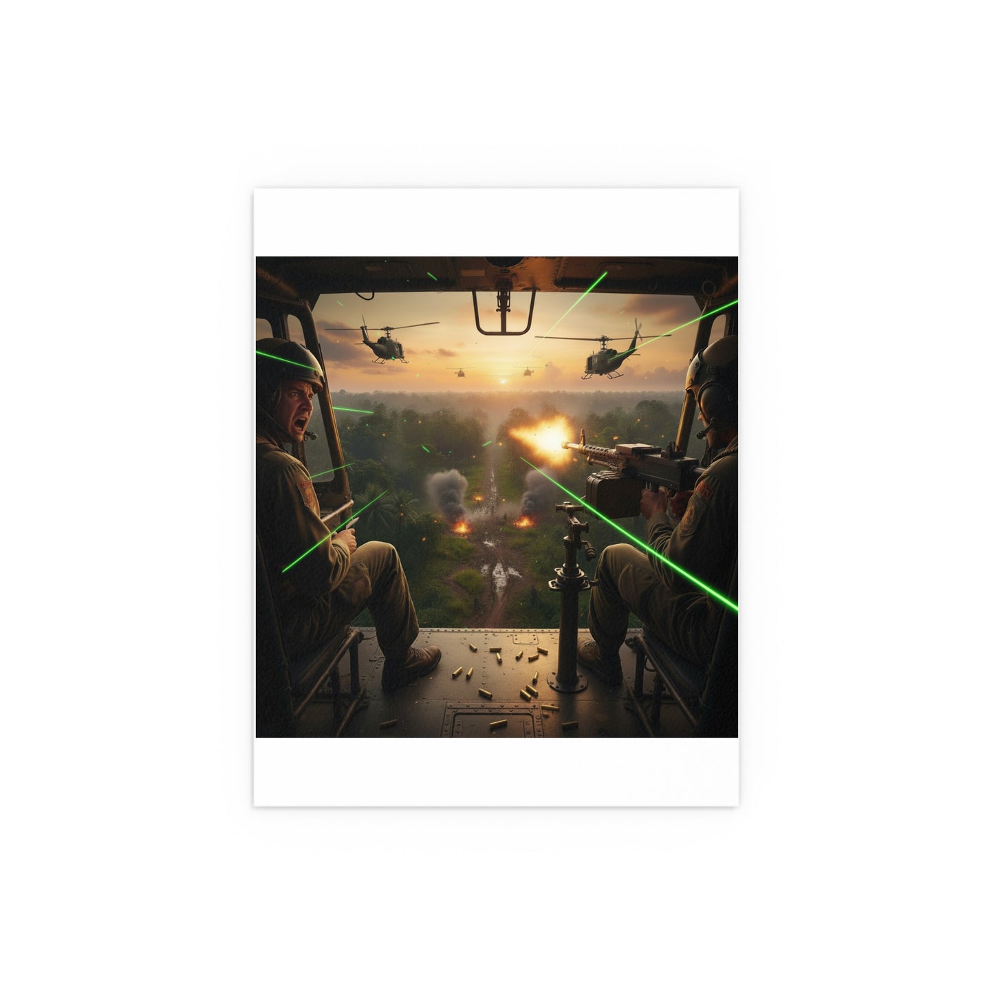 Indoor and Outdoor Silk Posters - VIetnam Hot LZ from Side Door