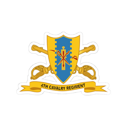 Kiss-Cut Stickers - Army - 4th Cavalry Regiment w Br - Ribbon