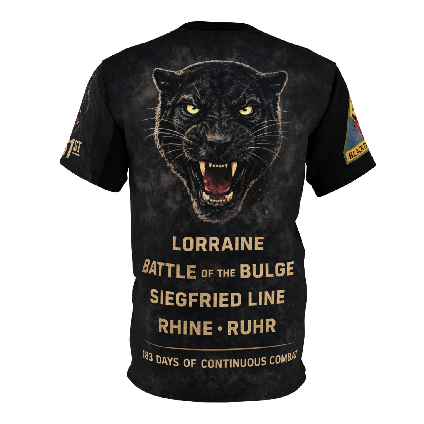 761st Tank Battalion "Black Panthers" All-Over Print Tee — "Come Out Fighting"