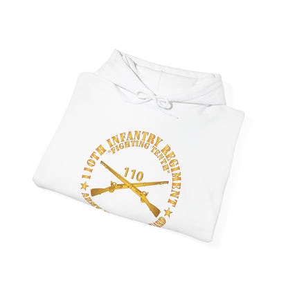 Unisex Heavy Blend™ Hooded Sweatshirt - Army - 110th Infantry Regiment - Fighting Tenth - Br - ARNG  X 300
