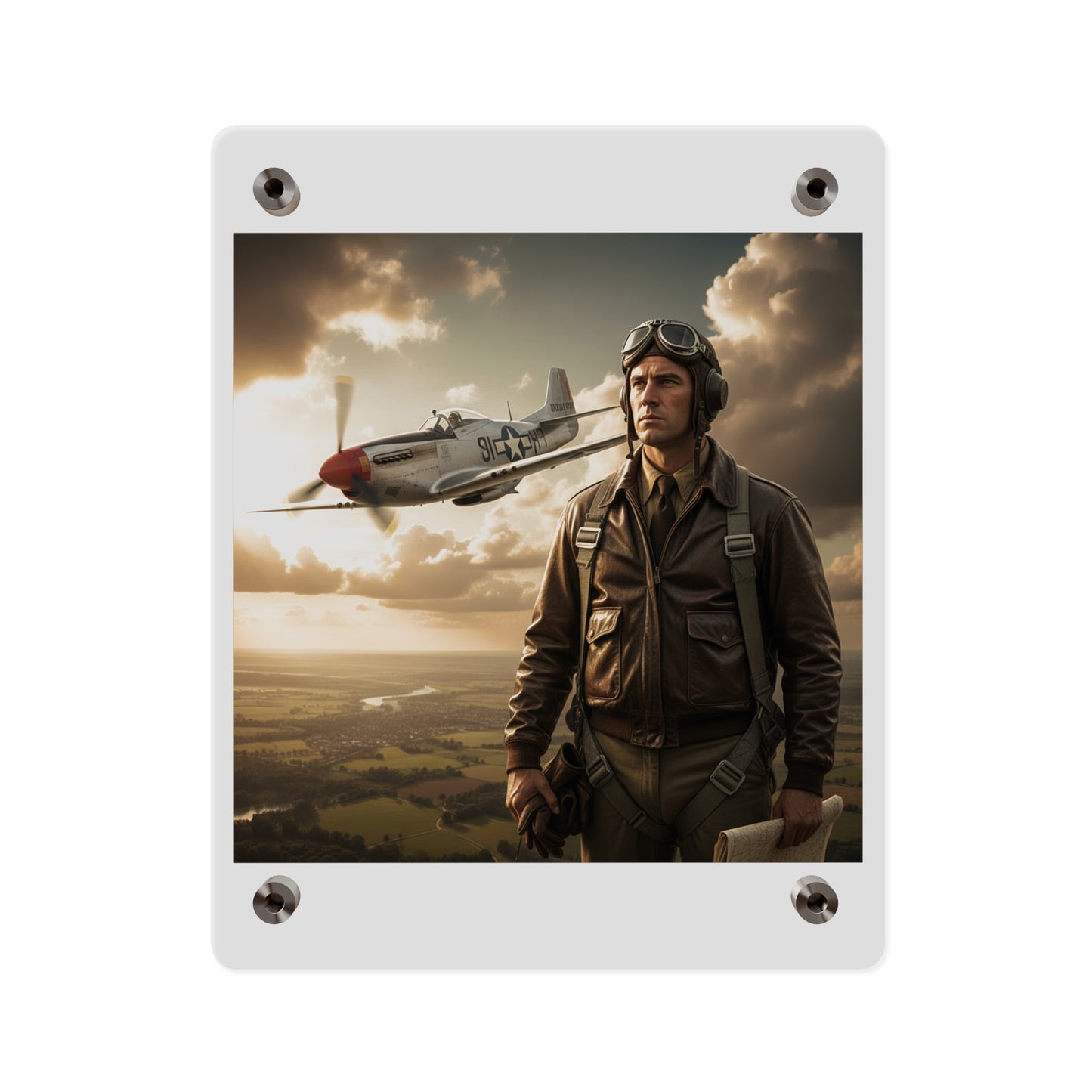 Acrylic Wall Art Panel - Army Air Corps Pilot