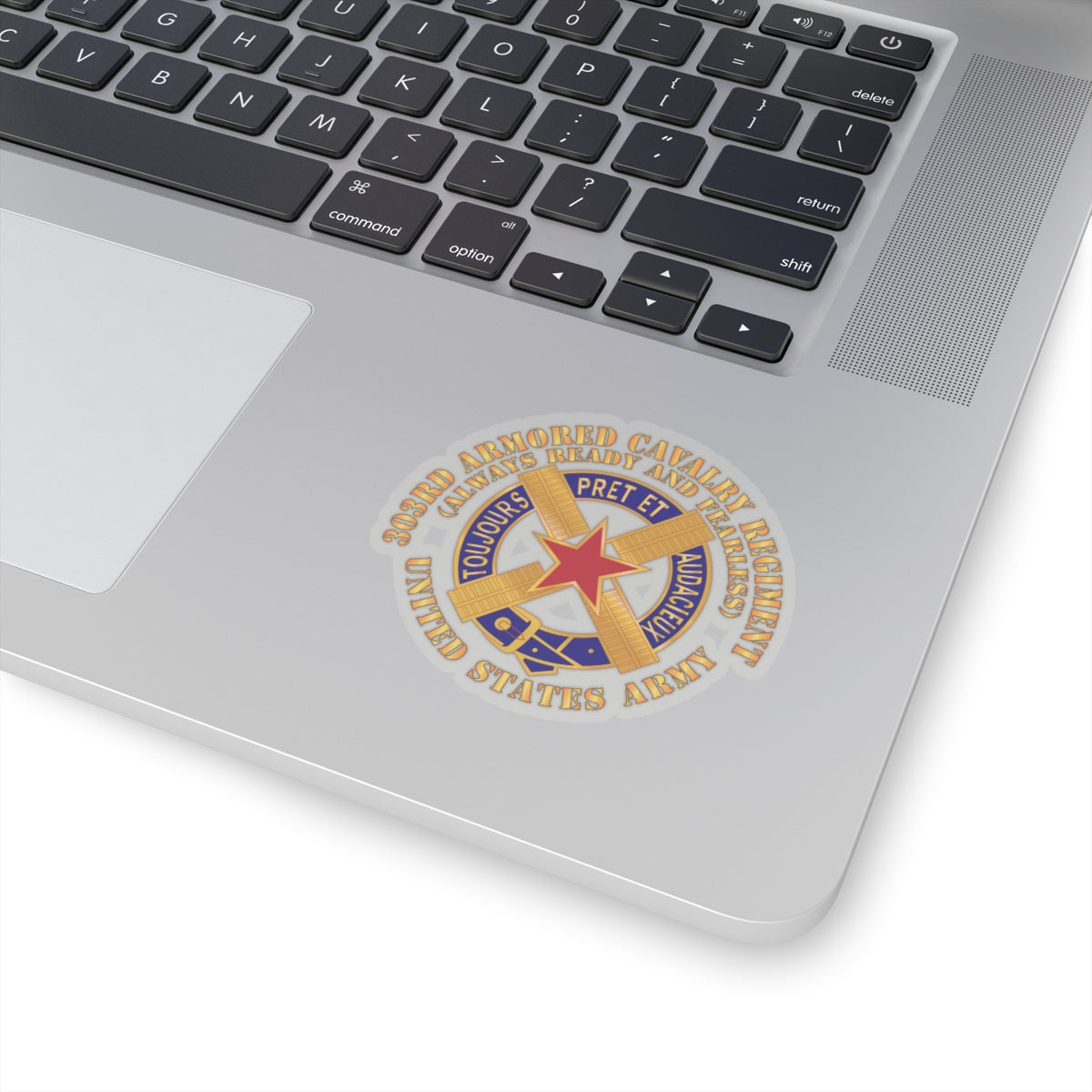 Kiss-Cut Stickers - Army - 1st Squadron, 303rd Armored Cavalry Regiment - DUI - Always Ready and Fearless - US Army X 300
