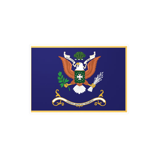Kiss-Cut Vinyl Decals - Army - Regimental Colors - 4th Infantry Regiment  - DONT TREAD ON ME - Flag w Fringe X 300