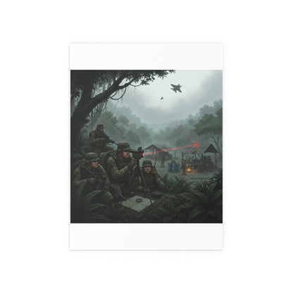 Indoor and Outdoor Silk Posters - SOF Team Hitting a Jungle Drug Lab