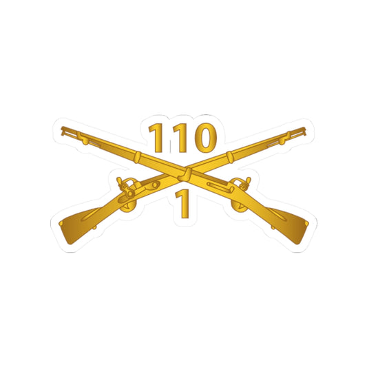 Kiss-Cut Stickers - Army -  1st Battalion, 110th Infantry Regiment - Inf Branch wo Txt X 300