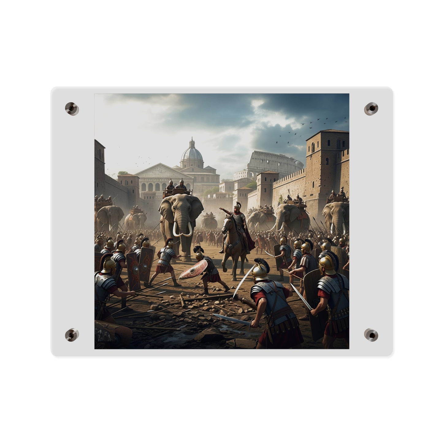 Acrylic Wall Art Panel - Hannibal Battling the Roman Legions as he Enters Rome