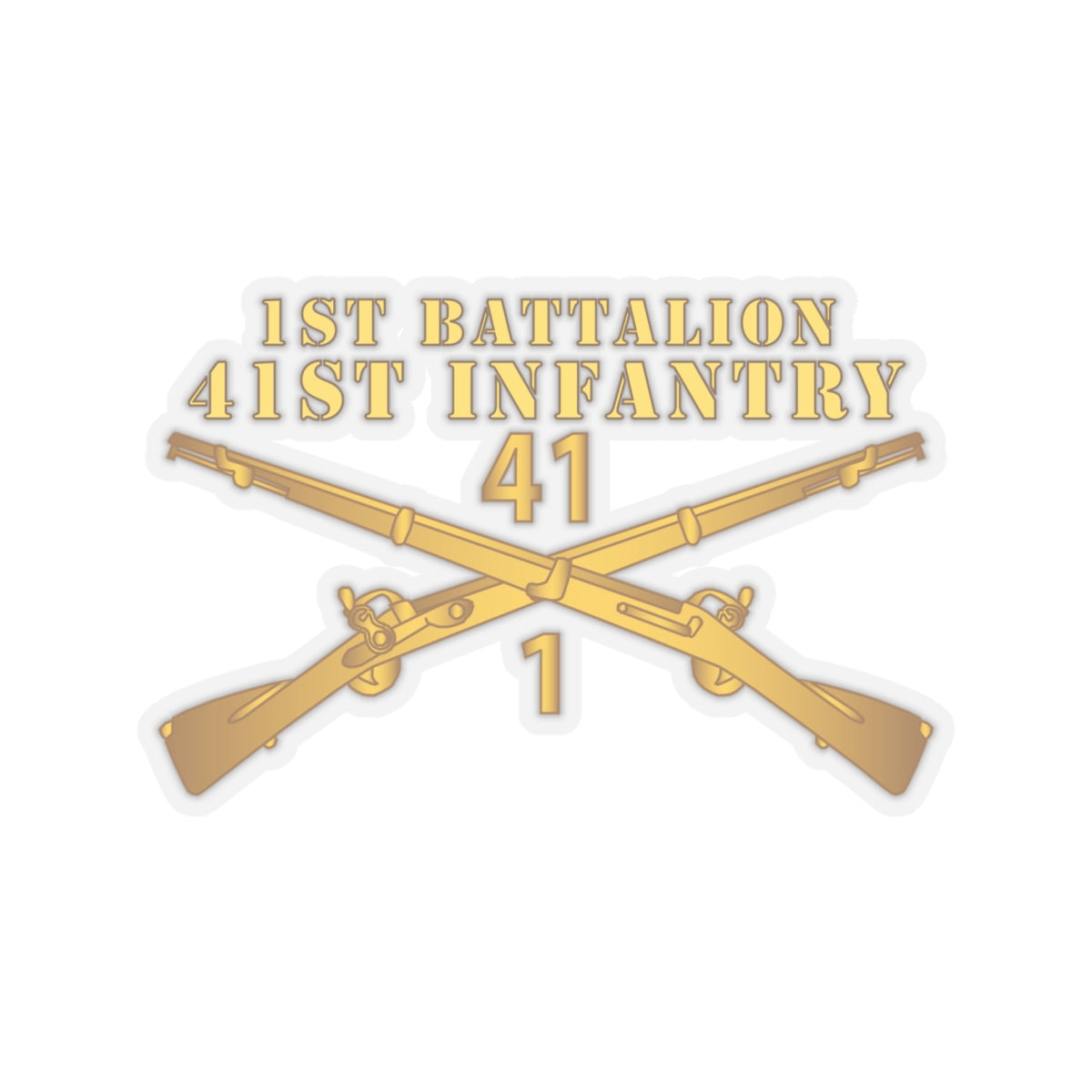 Kiss-Cut Stickers - Army - 1st Bn 41st  Infantry X 300 - Hat