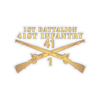 Kiss-Cut Stickers - Army - 1st Bn 41st  Infantry X 300 - Hat
