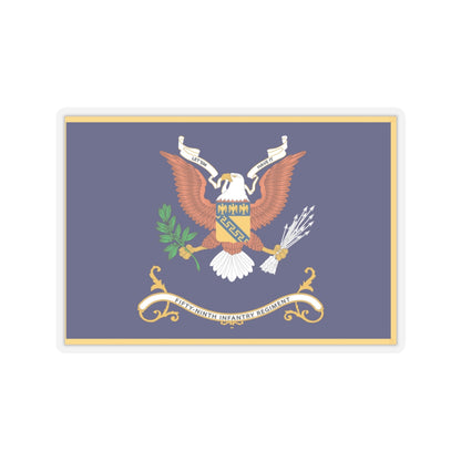 Kiss-Cut Stickers - Army - Regimental Colors - 59th Infantry Regiment  - LET 'EM HAVE IT Flag w Fringe X 300