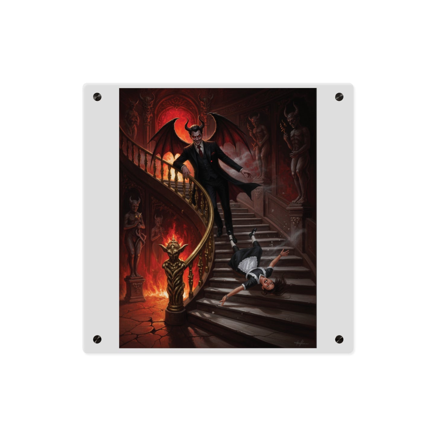 Acrylic Wall Art Panel - devil and maid