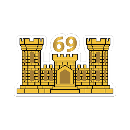 Kiss-Cut Stickers - Army - 69th Engineer Battalion - ENG Branch wo Txt X 300