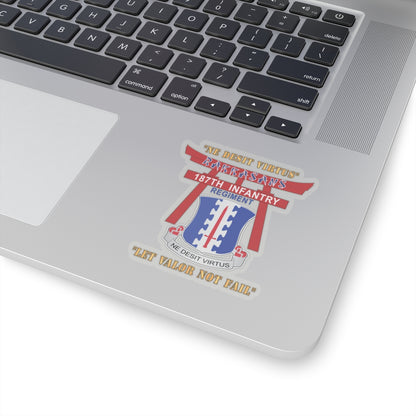 Kiss-Cut Stickers - Army - 187th Infantry Regiment - Torii, Rakkasans, Let Valor Not Fail, English, Latin