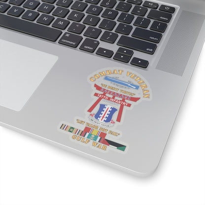 Kiss-Cut Stickers - Army - Combat Veteran - 187th Infantry Regiment - Torii, Rakkasans, Let Valor Not Fail, English, Latin w CIB w GULF SVC