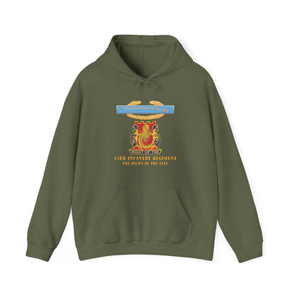 Unisex Heavy Blend™ Hooded Sweatshirt - Army - Master CIB - 14th Infantry Regiment - DUI w Txt X 300