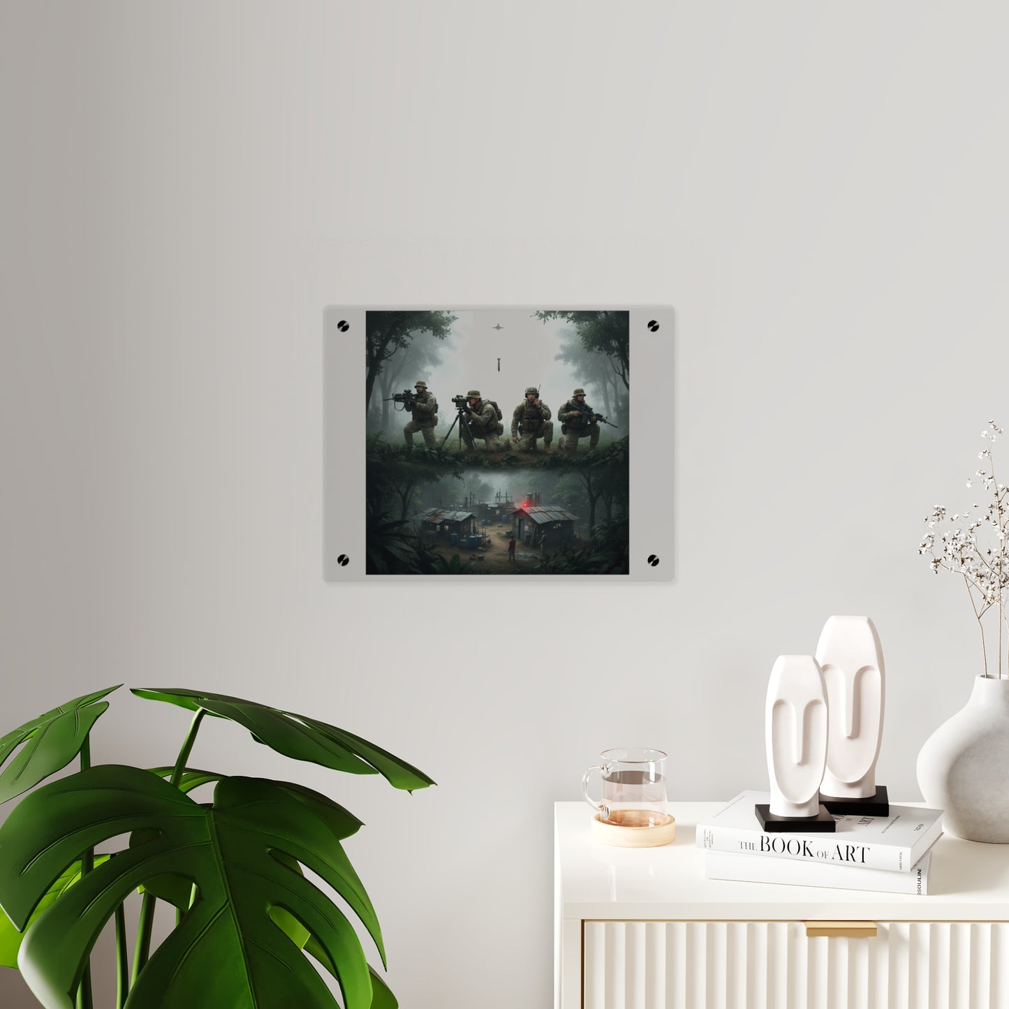 Acrylic Wall Art Panel - Jungle Drug Lab Destruction wo Explosions