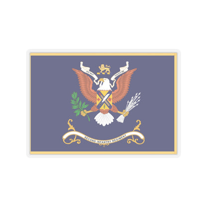 Kiss-Cut Stickers - Army - Regimental Colors - 2nd Infantry Regiment  - DO NOT TOUCH ME-1 - Flag w Fringe X 300