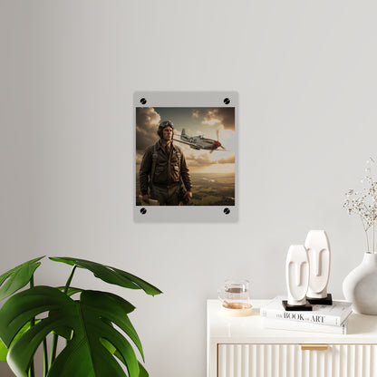 Acrylic Wall Art Panel - Army Air Corps Pilot
